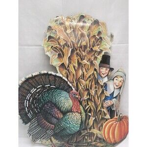 Vintage Beistle Thanksgiving Die Cut Decorations 1990 Turkey